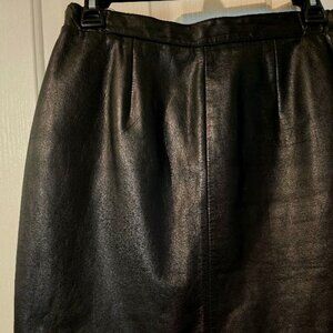 Genuine Leather Black Skirt